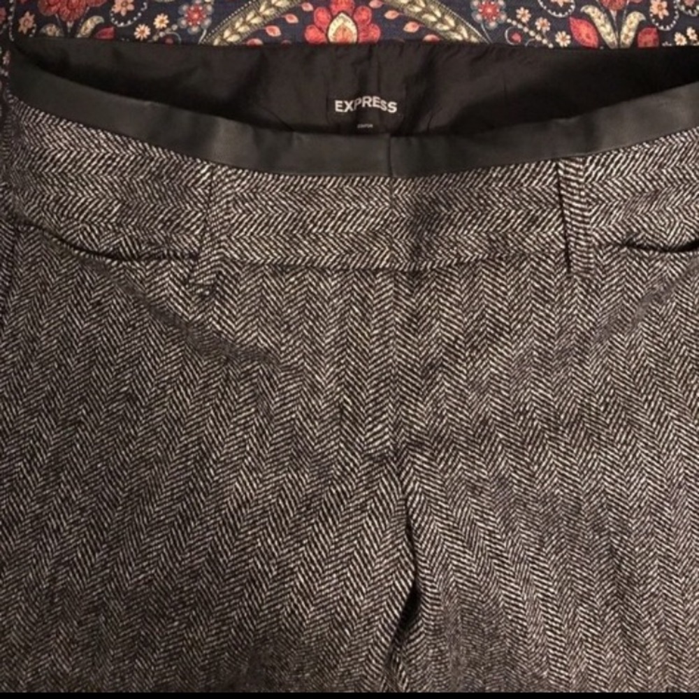 Leather Trim Dress Pants